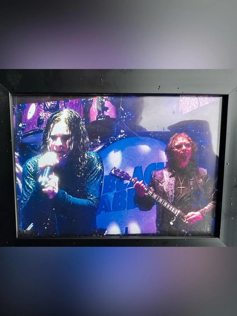 Original Black Sabbath 2016 Front Row Photo | Ozzy Osbourne & Tony Iommi | Frame - Picture 8 of 9